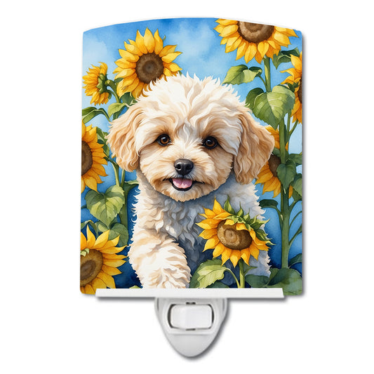 Buy this Maltipoo in Sunflowers Ceramic Night Light