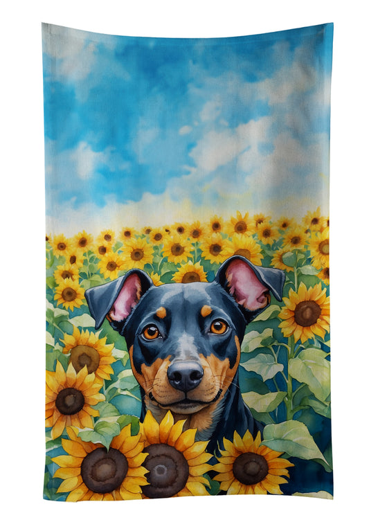 Buy this Manchester Terrier in Sunflowers Kitchen Towel