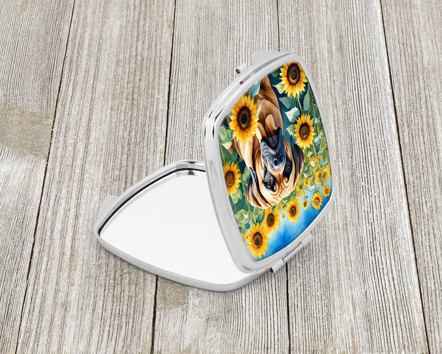 Mastiff in Sunflowers Compact Mirror