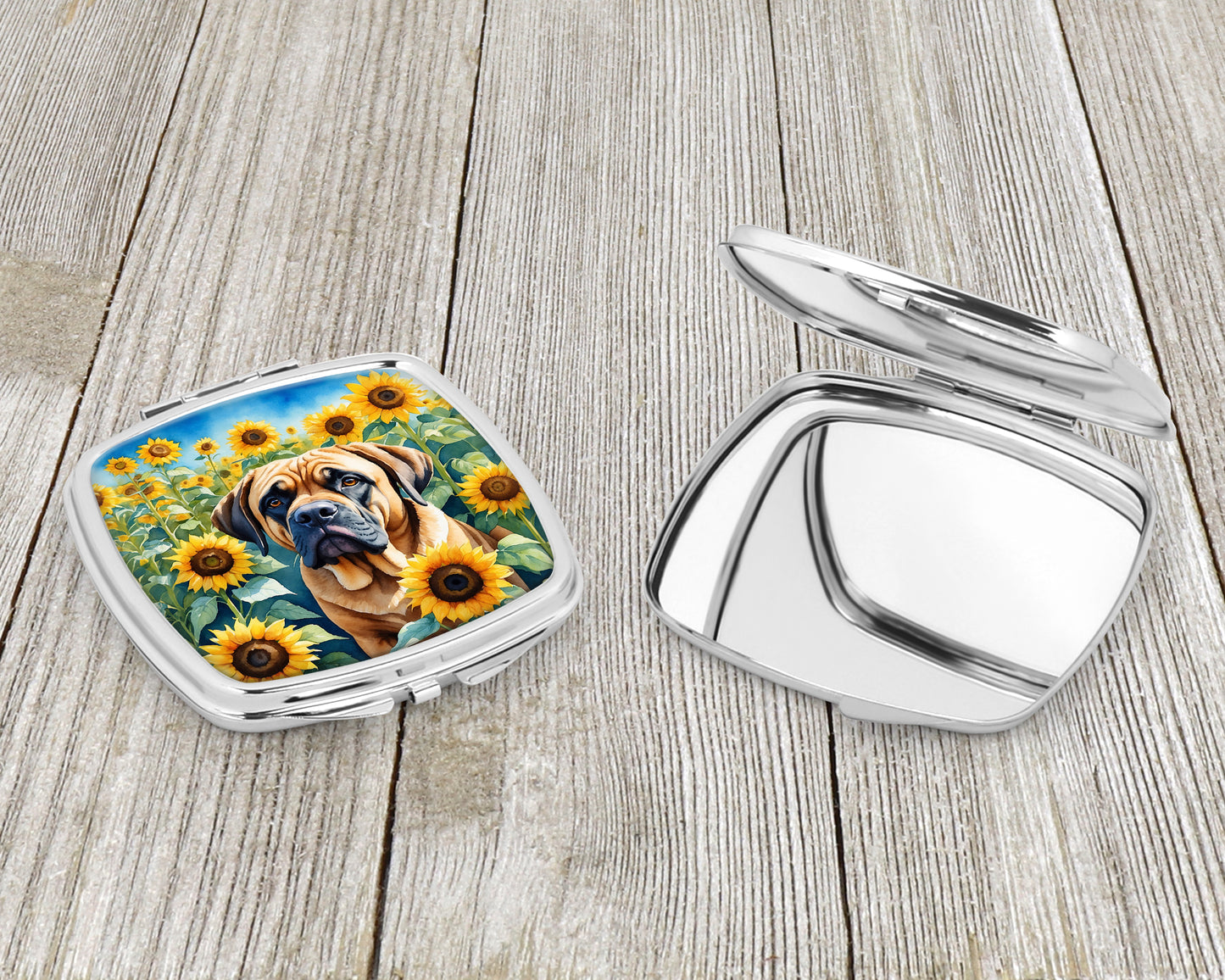 Mastiff in Sunflowers Compact Mirror