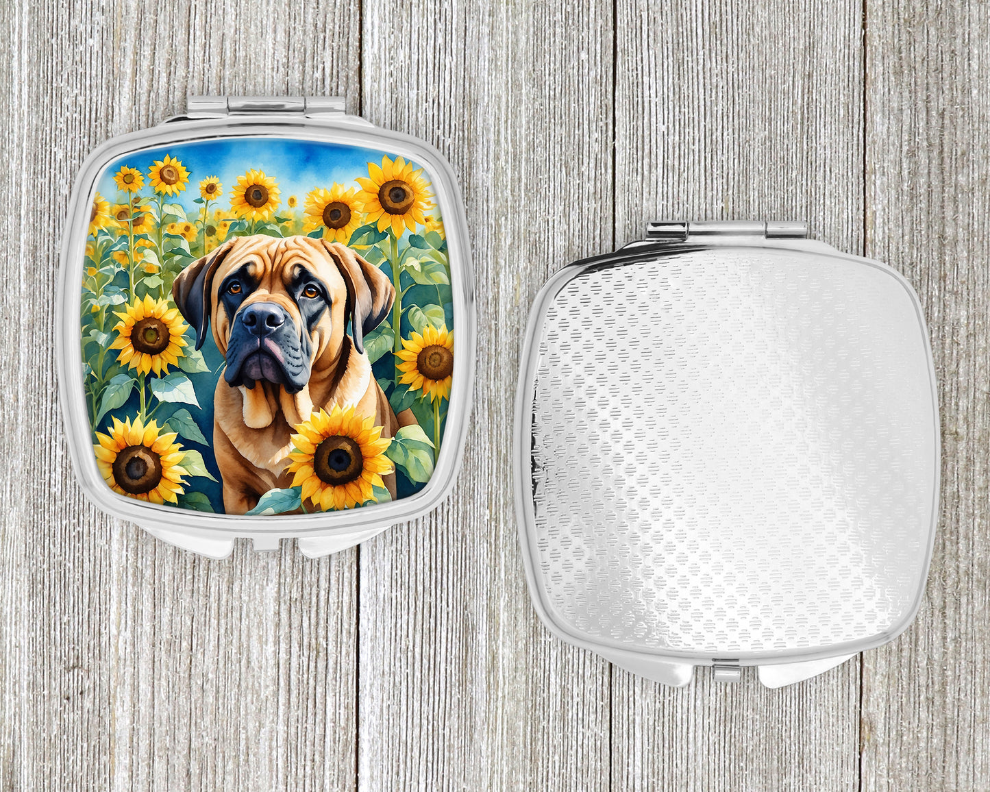 Mastiff in Sunflowers Compact Mirror