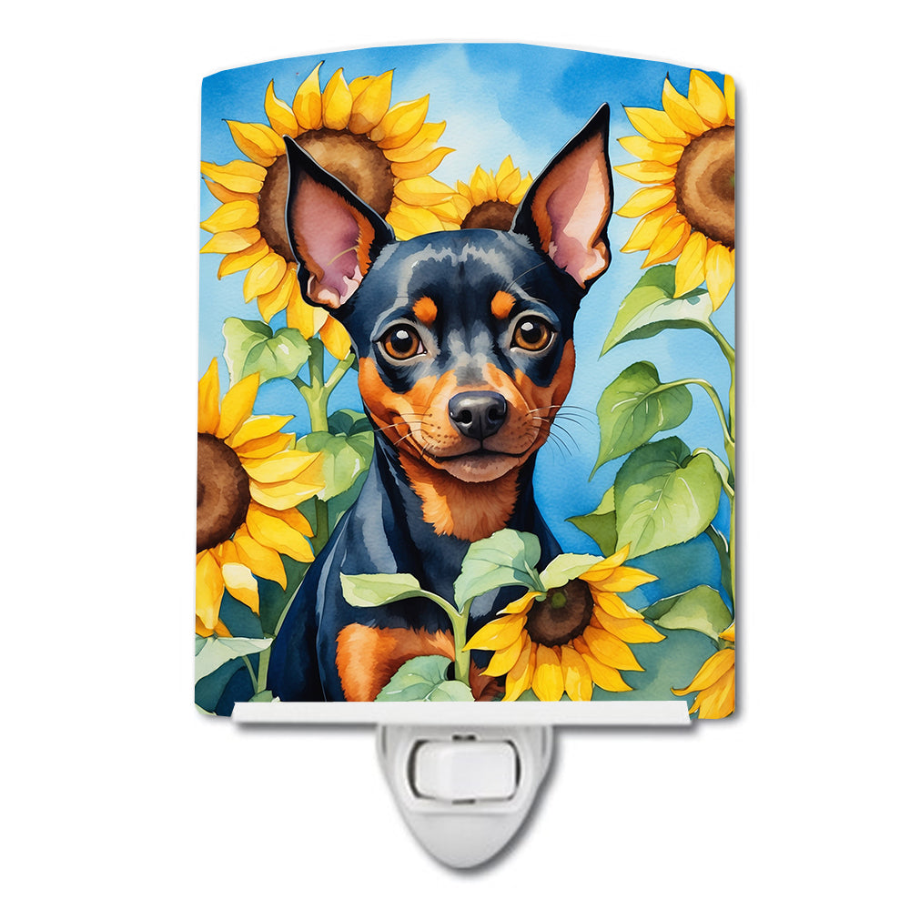 Buy this Miniature Pinscher in Sunflowers Ceramic Night Light