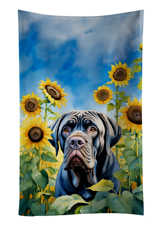 Buy this Neapolitan Mastiff in Sunflowers Kitchen Towel