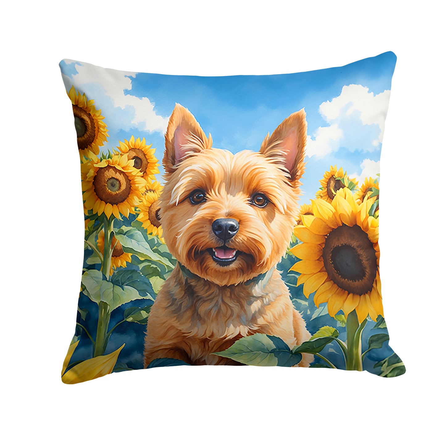 Buy this Norwich Terrier in Sunflowers Throw Pillow