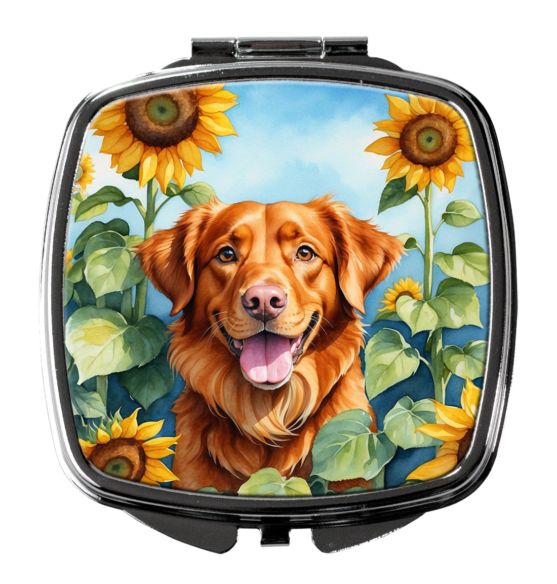 Buy this Nova Scotia Duck Toller in Sunflowers Compact Mirror