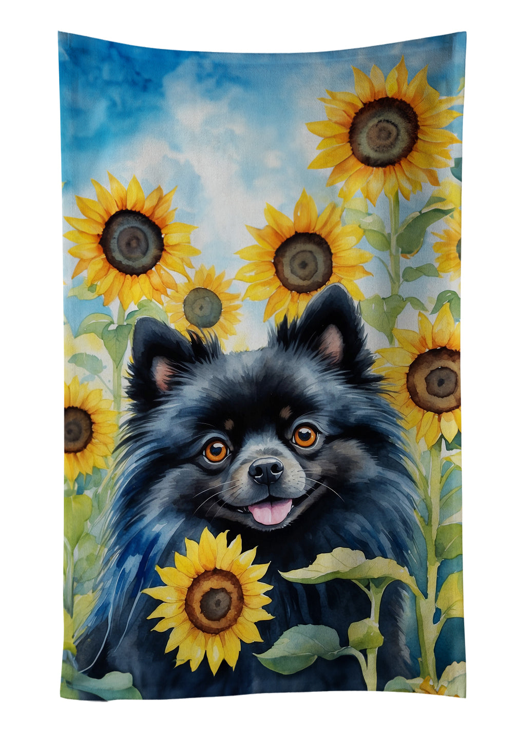 Buy this Pomeranian in Sunflowers Kitchen Towel