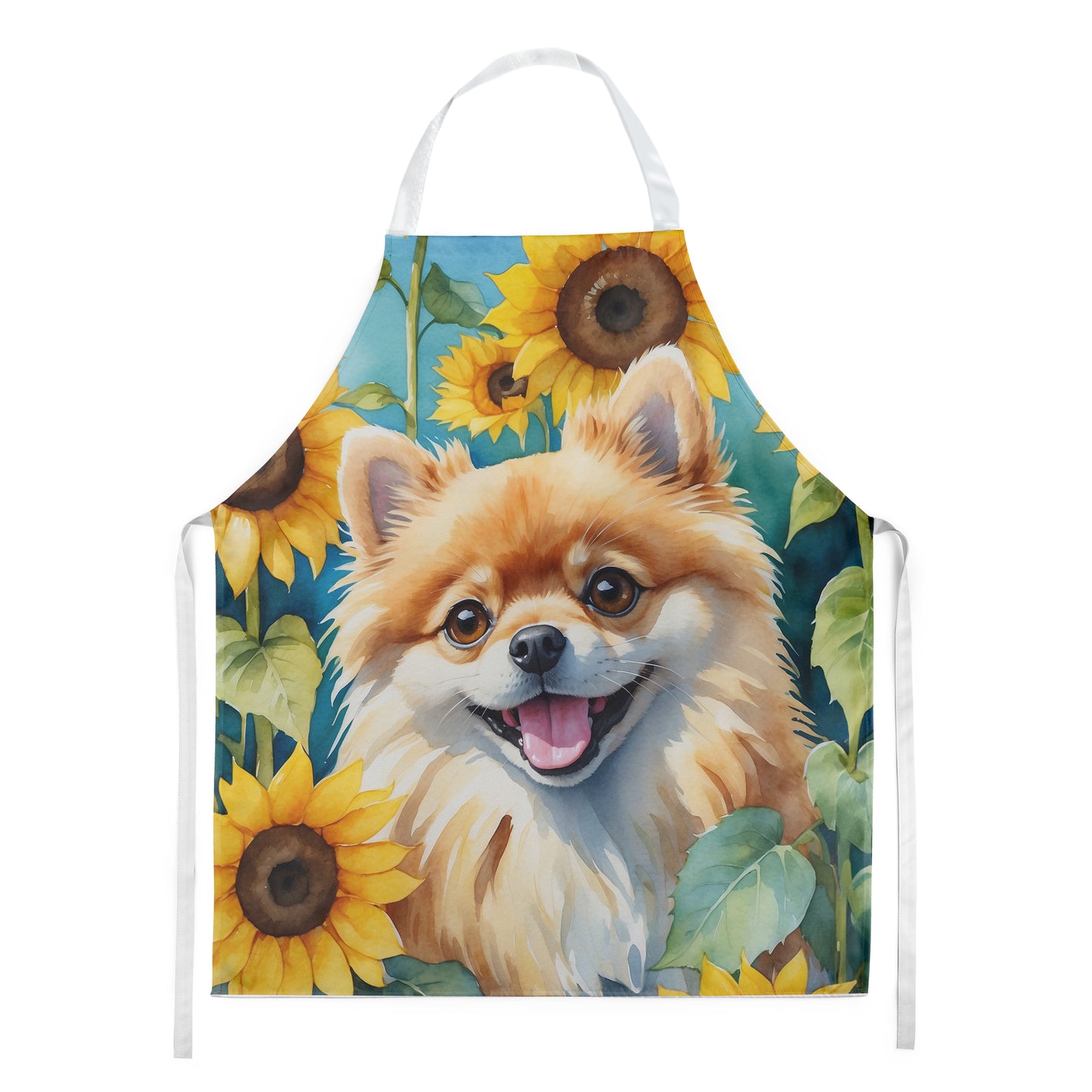 Buy this Pomeranian in Sunflowers Apron