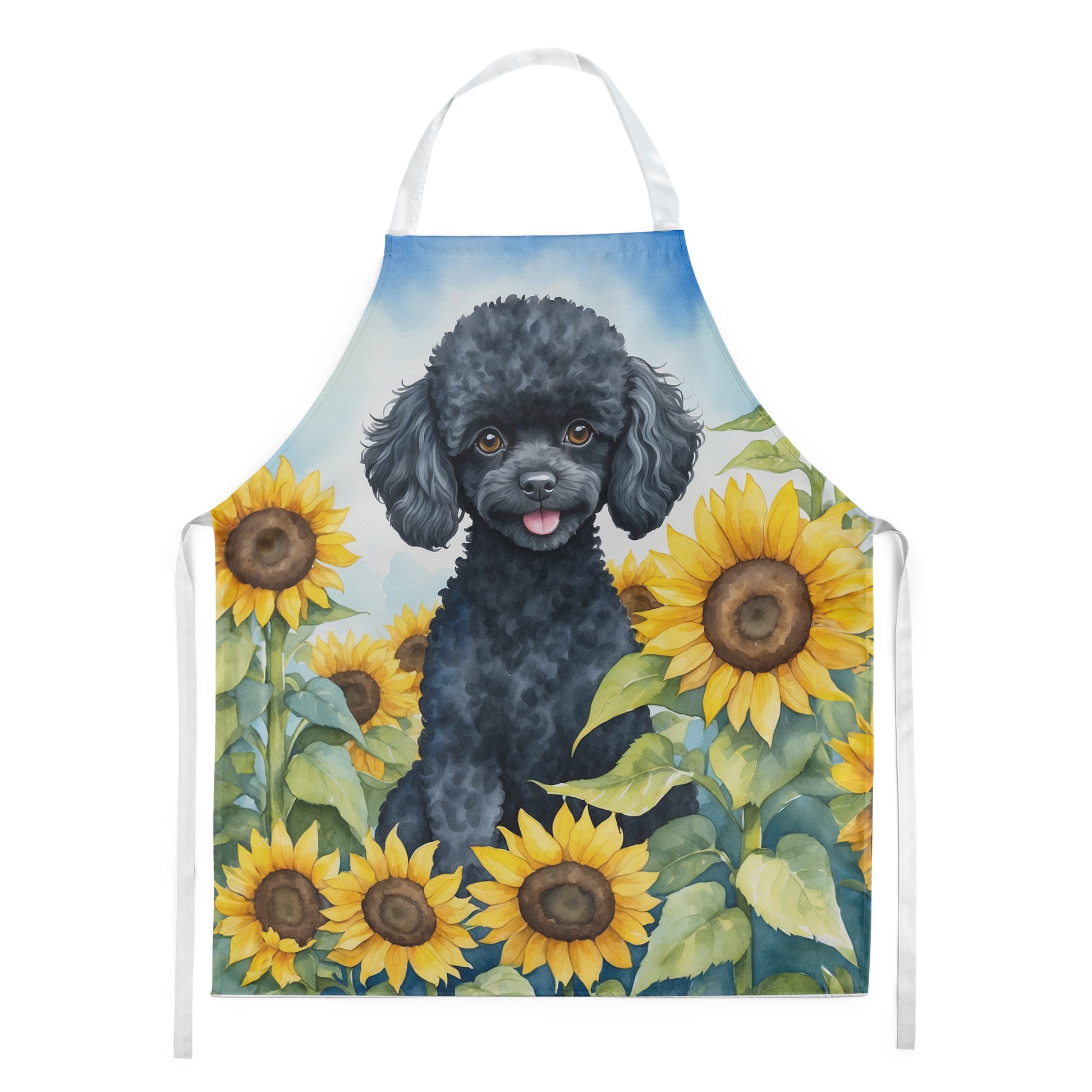 Buy this Black Poodle in Sunflowers Apron