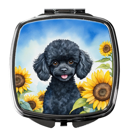 Buy this Black Poodle in Sunflowers Compact Mirror