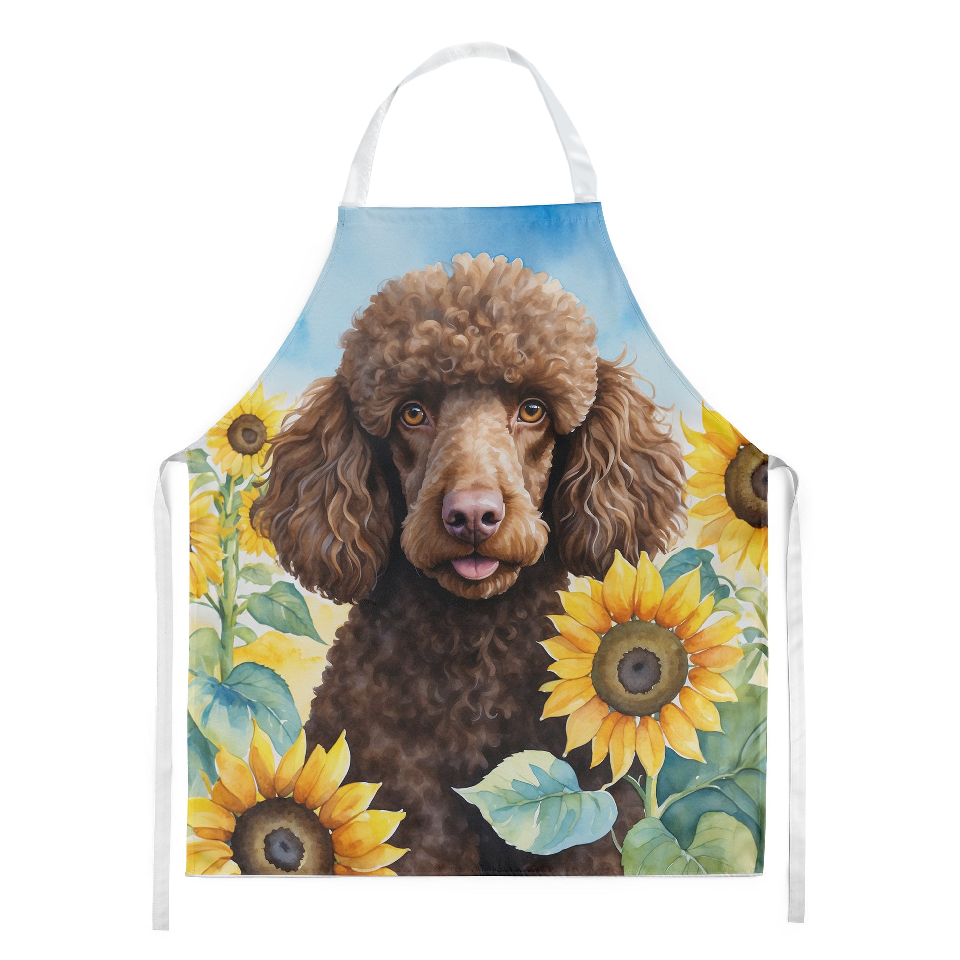 Buy this Chocolate Poodle in Sunflowers Apron