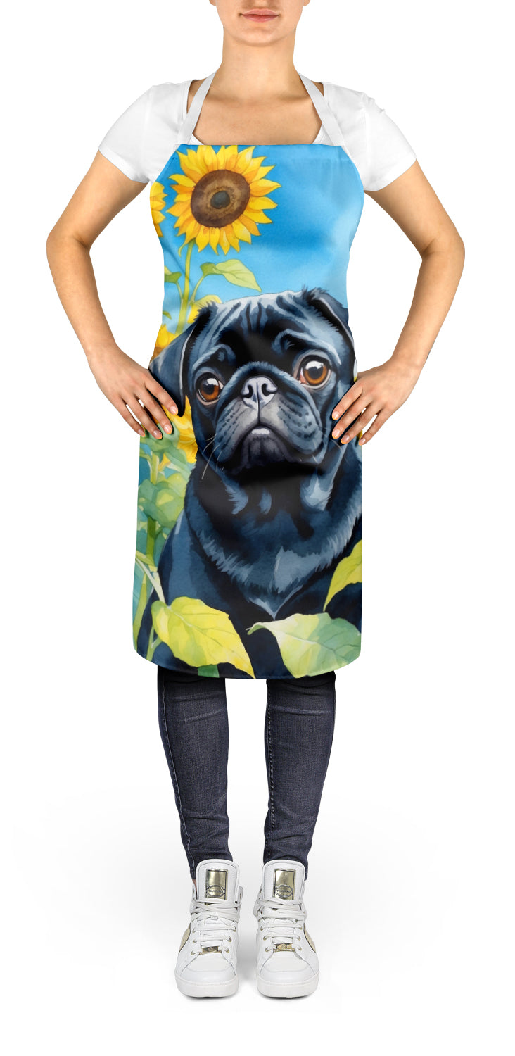 Pug in Sunflowers Apron