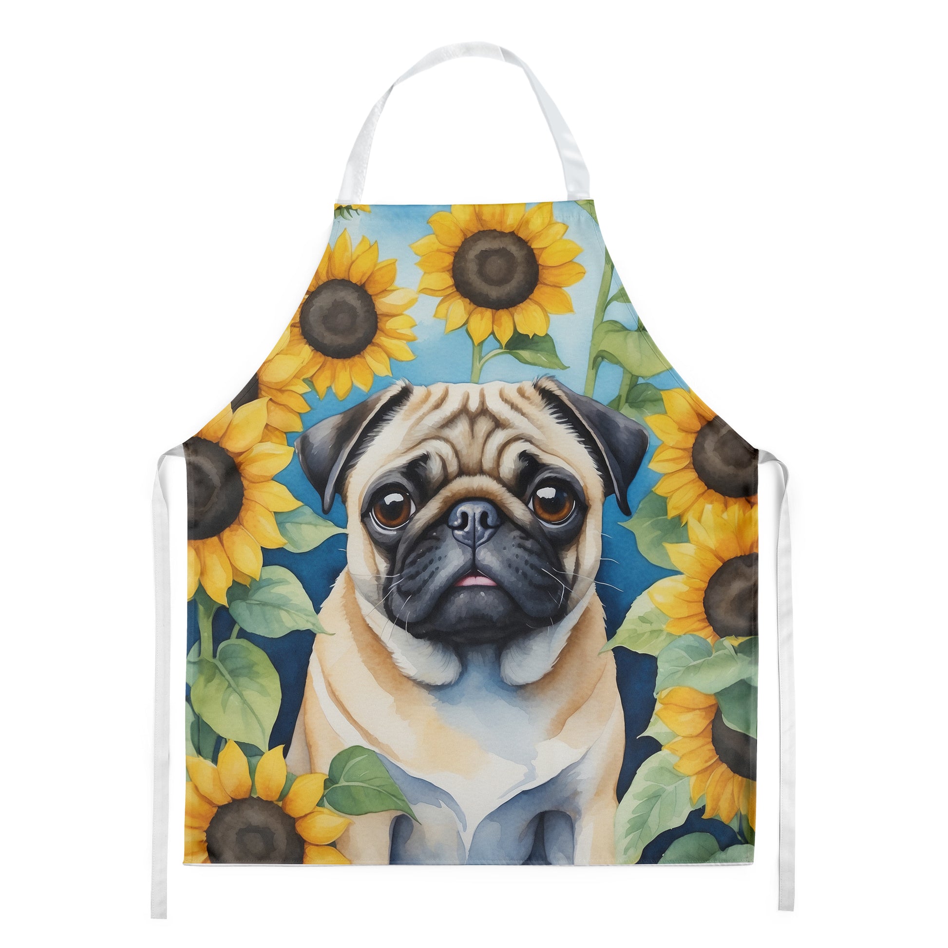 Buy this Pug in Sunflowers Apron