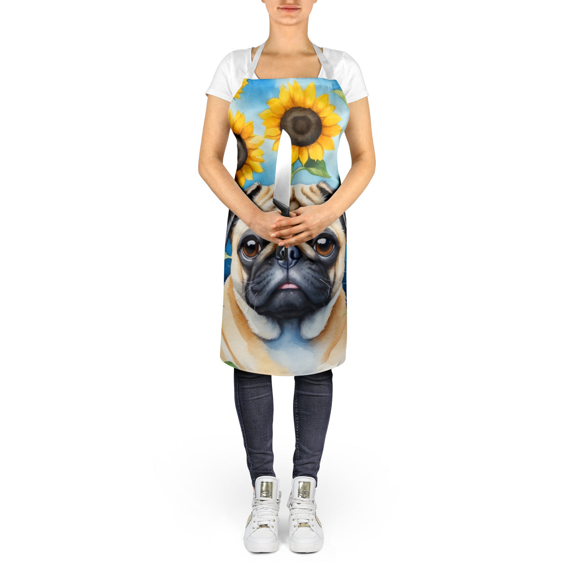 Pug in Sunflowers Apron