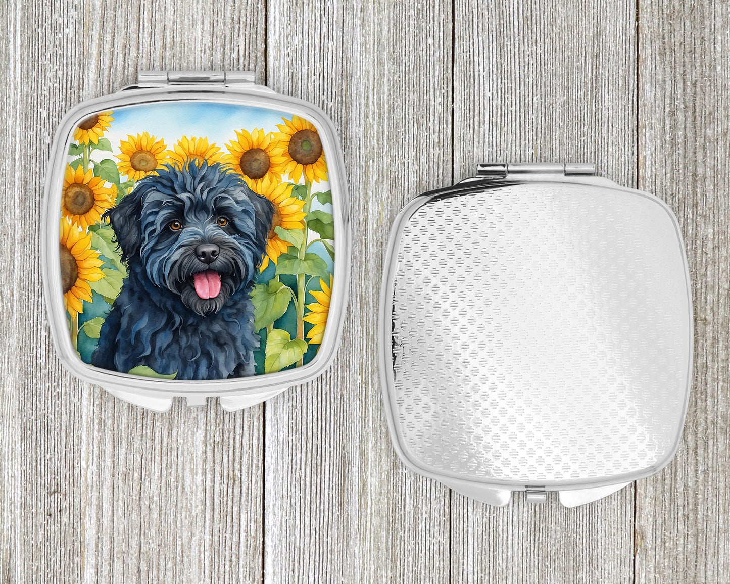 Puli in Sunflowers Compact Mirror