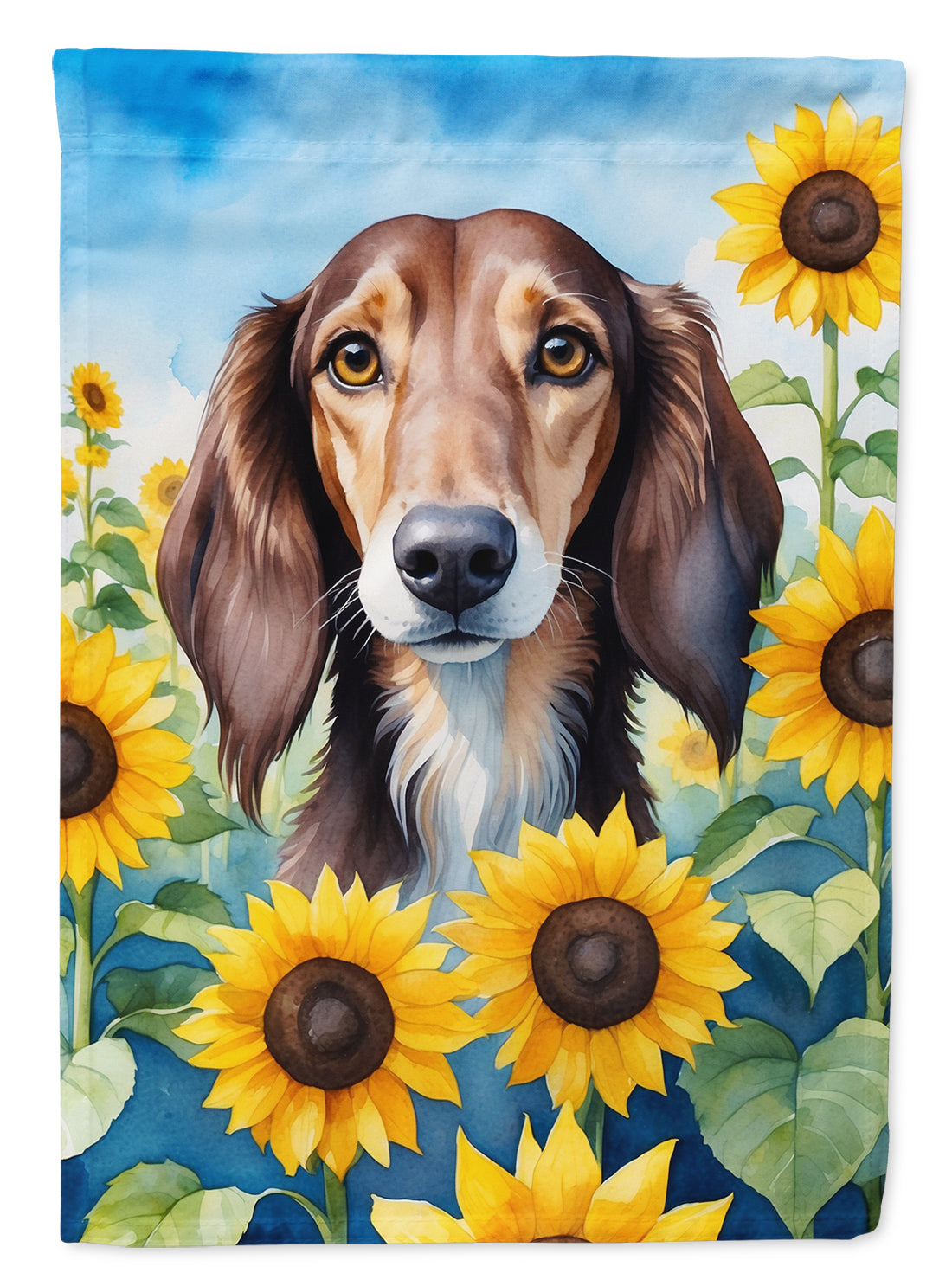 Buy this Saluki in Sunflowers House Flag