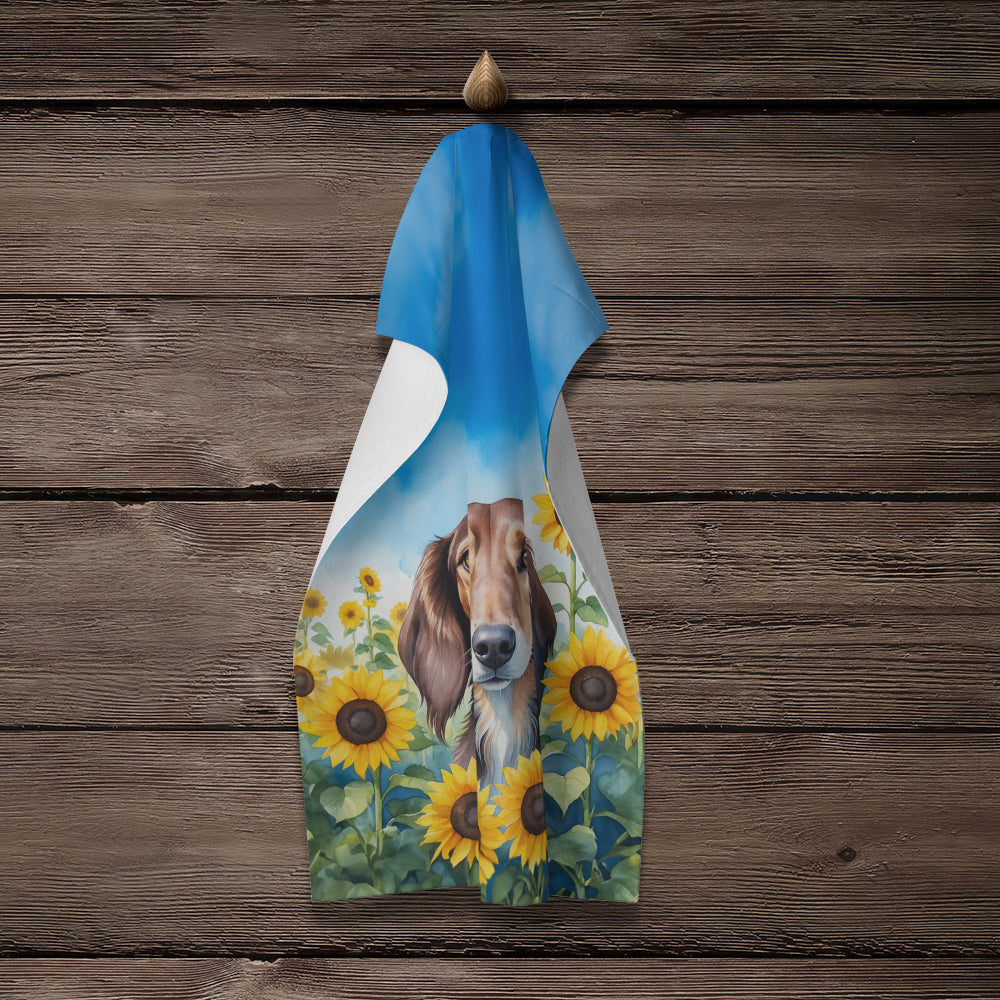 Saluki in Sunflowers Kitchen Towel