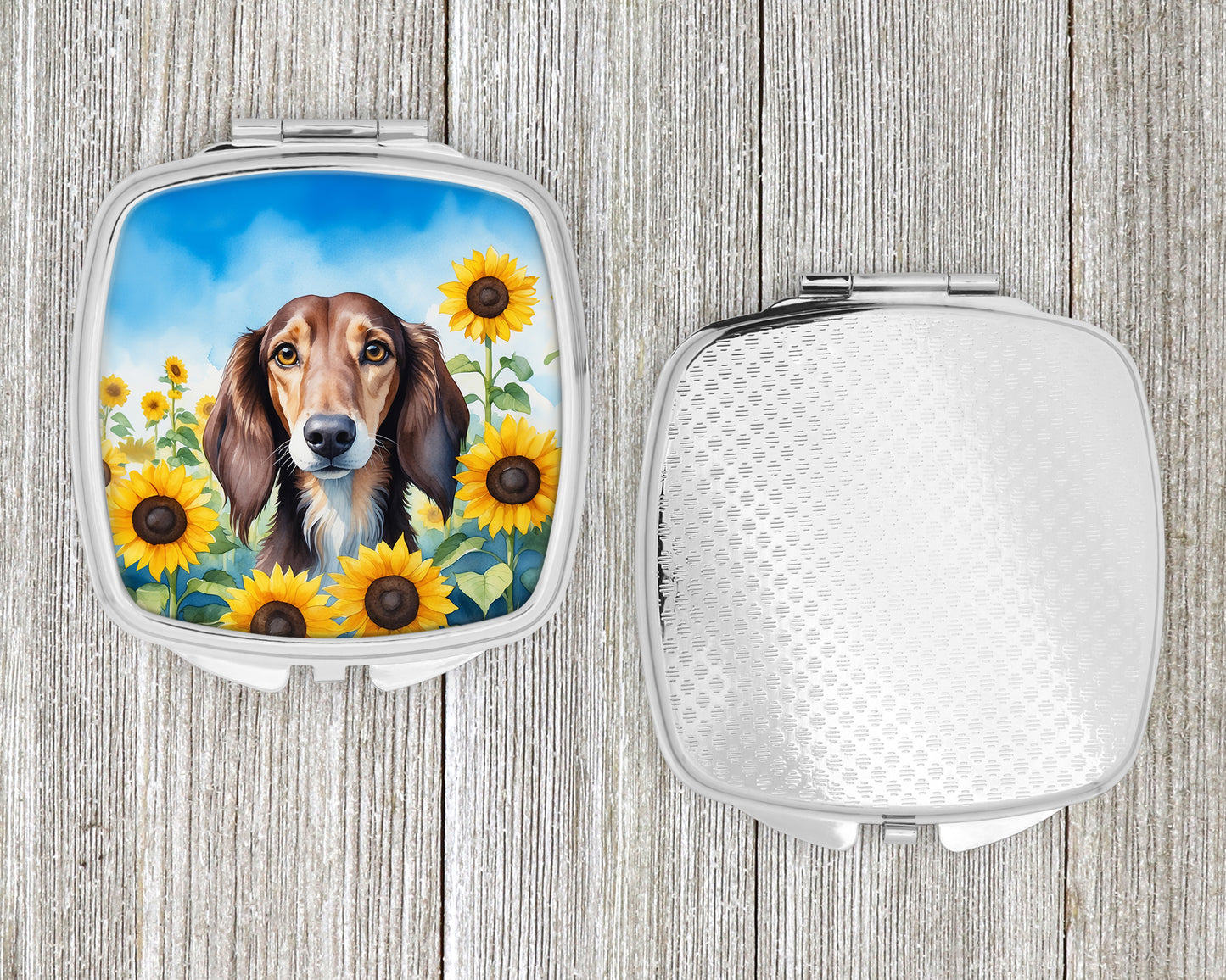 Saluki in Sunflowers Compact Mirror