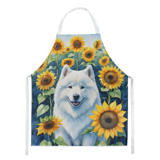 Buy this Samoyed in Sunflowers Apron