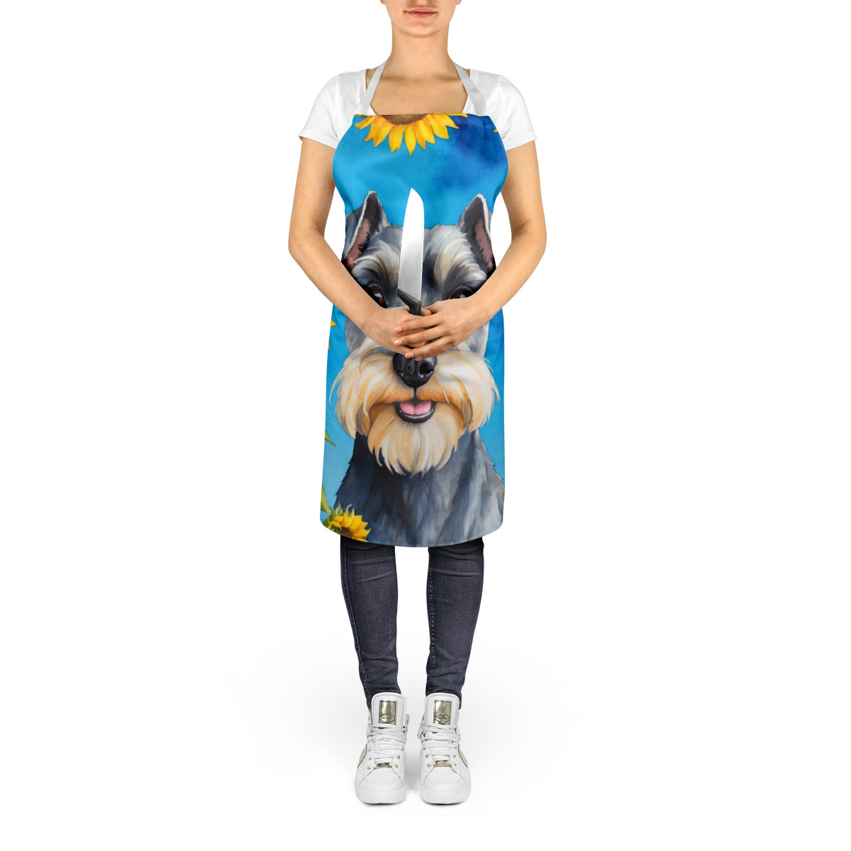 Schnauzer in Sunflowers Apron