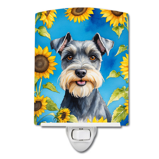 Buy this Schnauzer in Sunflowers Ceramic Night Light