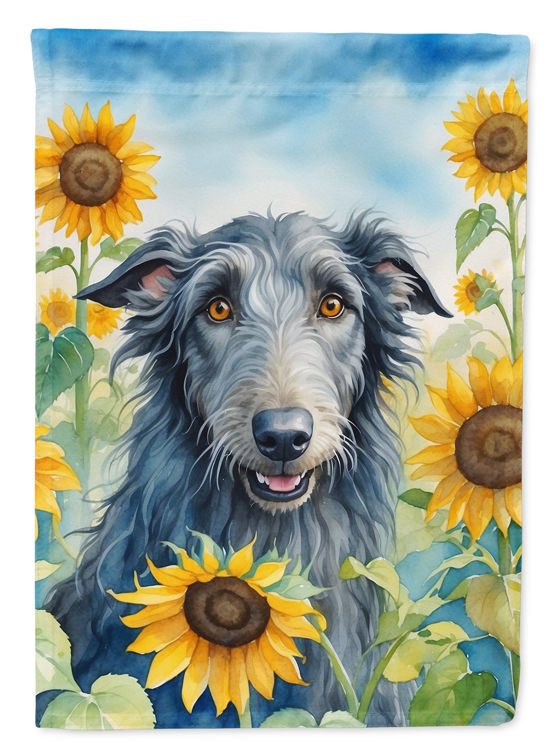 Buy this Scottish Deerhound in Sunflowers House Flag