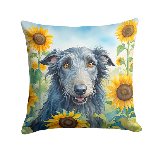 Buy this Scottish Deerhound in Sunflowers Throw Pillow