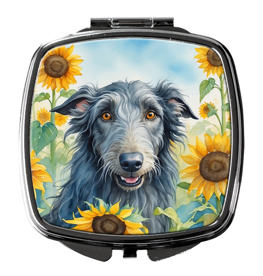 Buy this Scottish Deerhound in Sunflowers Compact Mirror