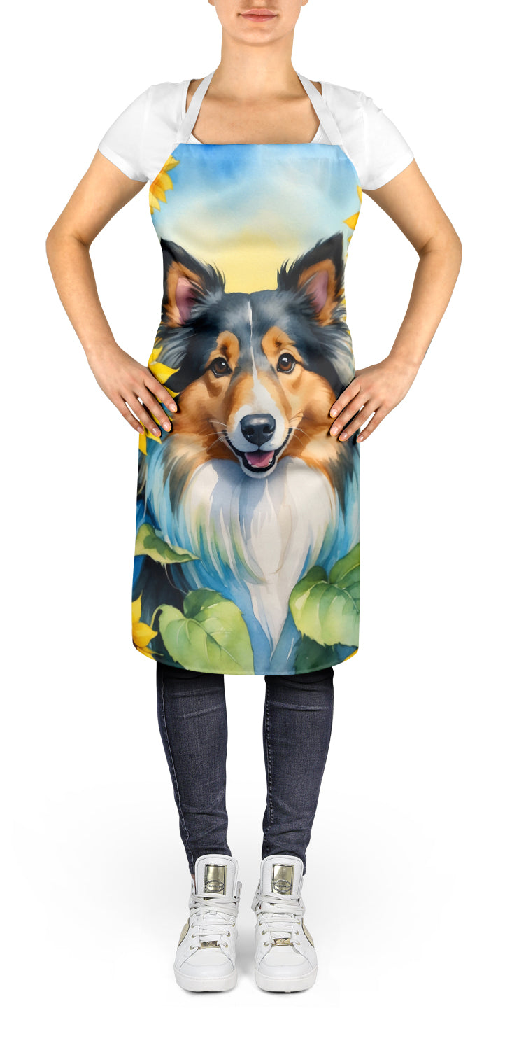 Sheltie in Sunflowers Apron