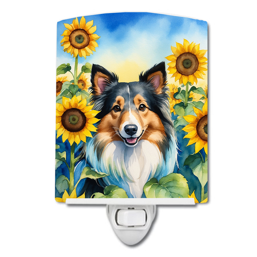 Buy this Sheltie in Sunflowers Ceramic Night Light