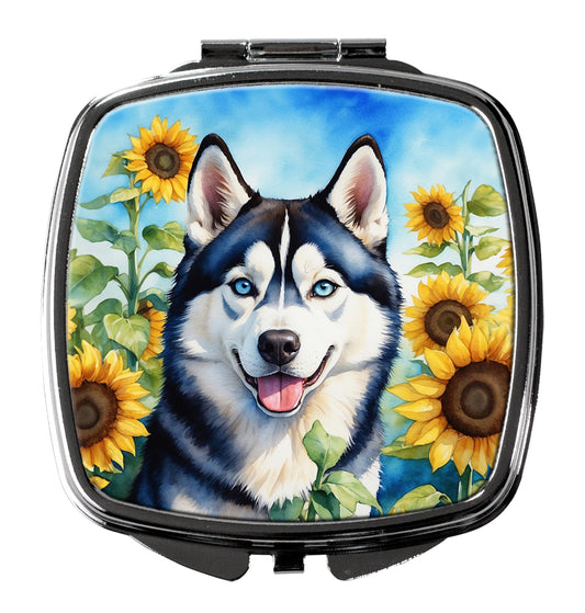 Buy this Siberian Husky in Sunflowers Compact Mirror