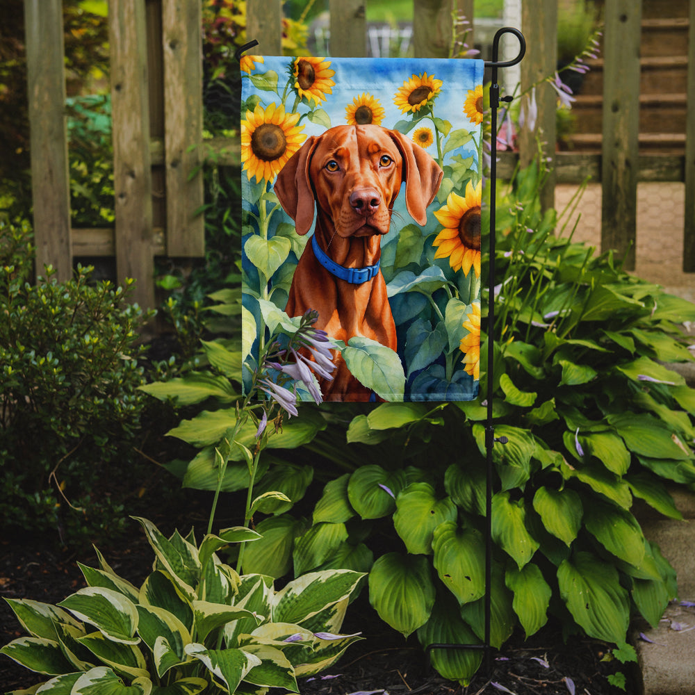 Vizsla in Sunflowers Garden Flag