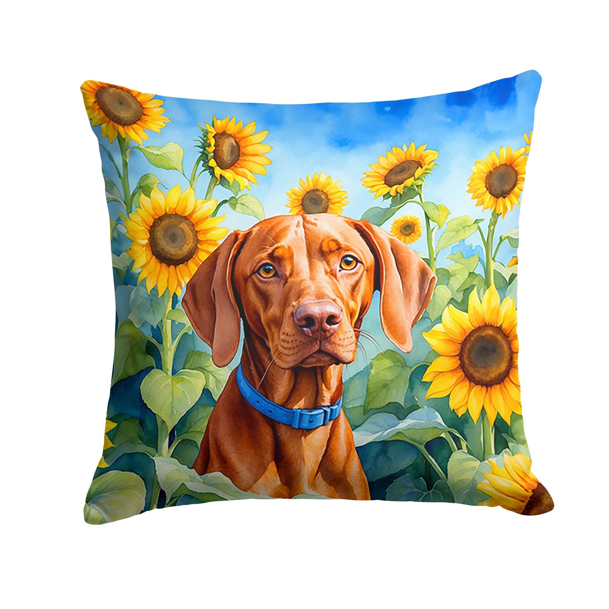 Buy this Vizsla in Sunflowers Throw Pillow