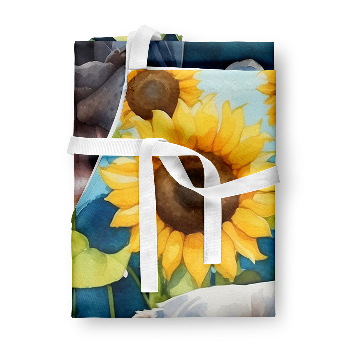 Weimaraner in Sunflowers Apron