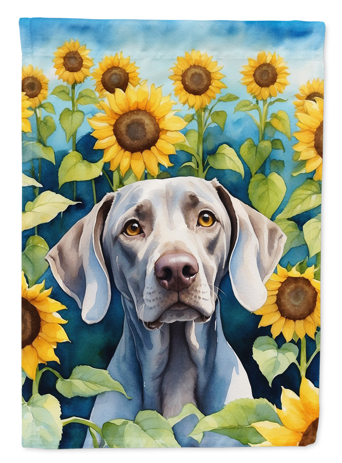 Buy this Weimaraner in Sunflowers House Flag