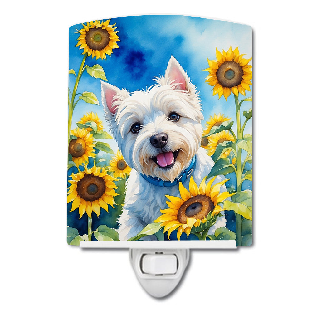 Buy this Westie in Sunflowers Ceramic Night Light