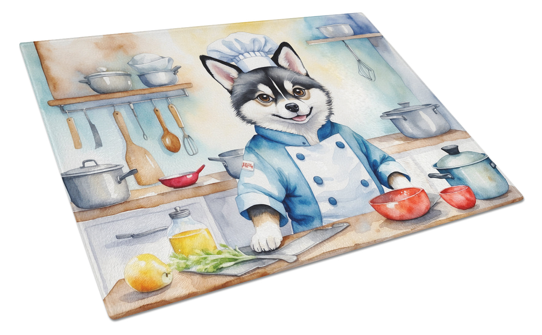 Buy this Alaskan Klee Kai The Chef Glass Cutting Board