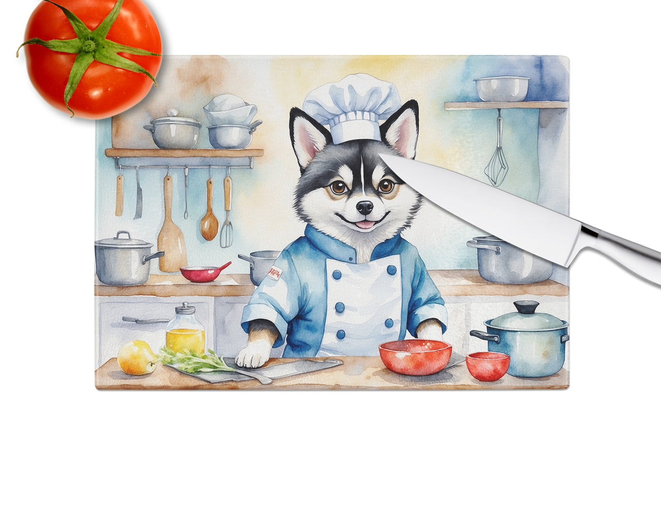 Alaskan Klee Kai The Chef Glass Cutting Board