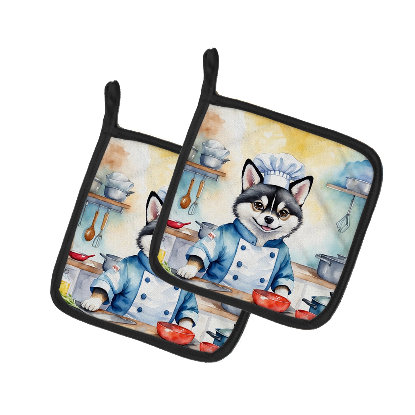 Buy this Alaskan Klee Kai The Chef Pair of Pot Holders