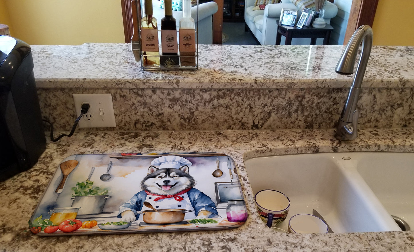 Alaskan Malamute The Chef Dish Drying Mat