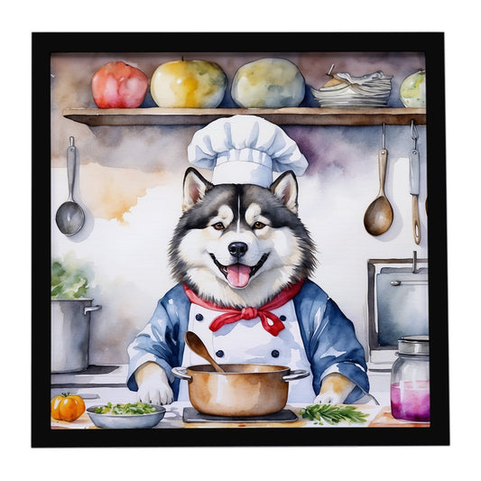 Buy this Alaskan Malamute The Chef Framed Metal Print