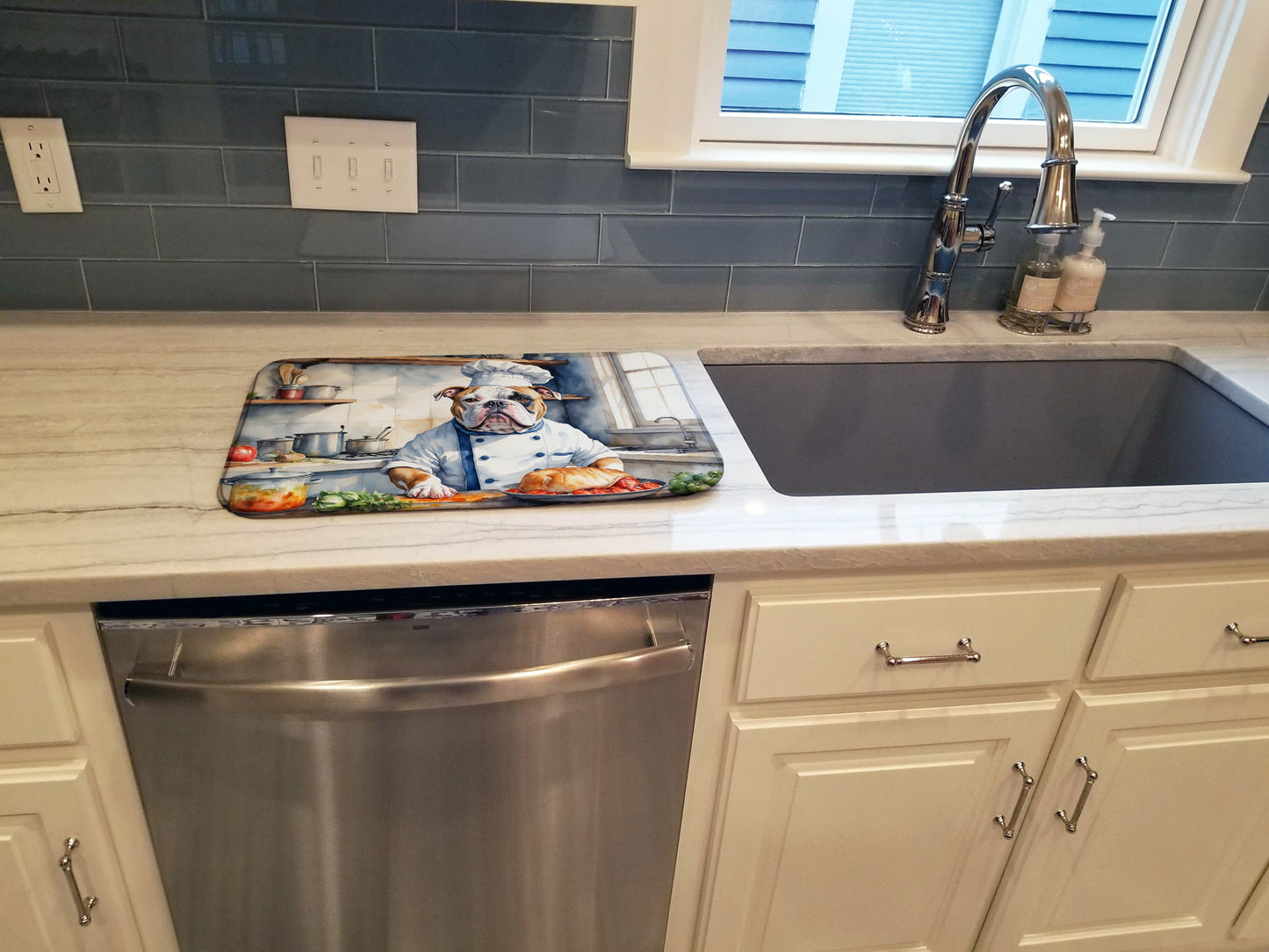 American Bulldog The Chef Dish Drying Mat