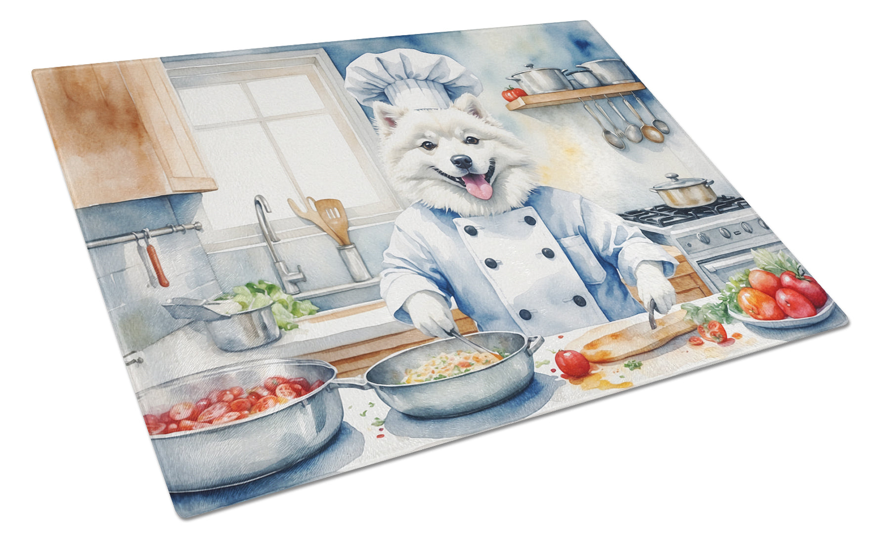 Buy this American Eskimo The Chef Glass Cutting Board