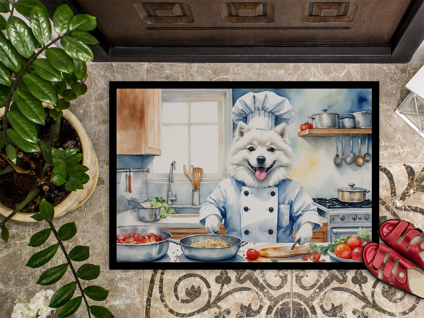 American Eskimo The Chef Doormat