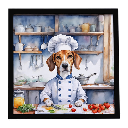Buy this American Foxhound The Chef Framed Metal Print