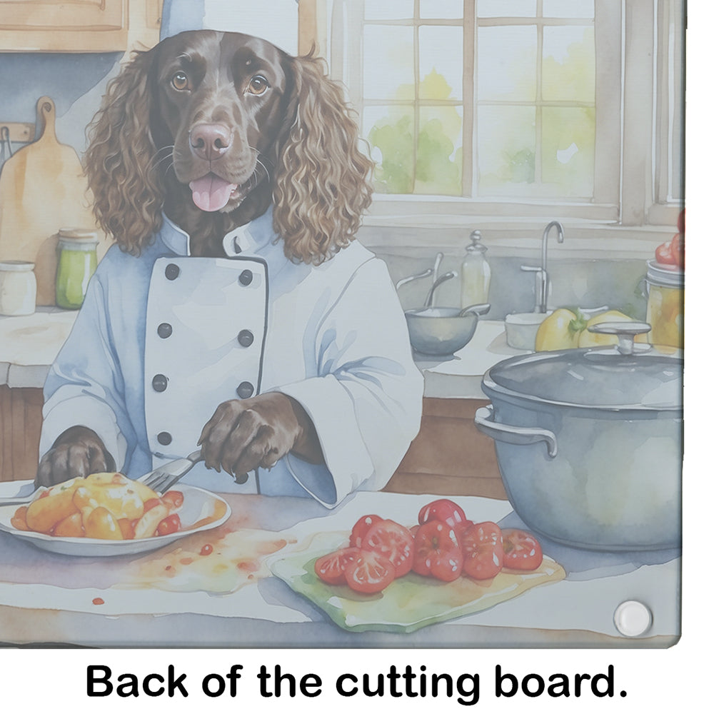 American Water Spaniel The Chef Glass Cutting Board