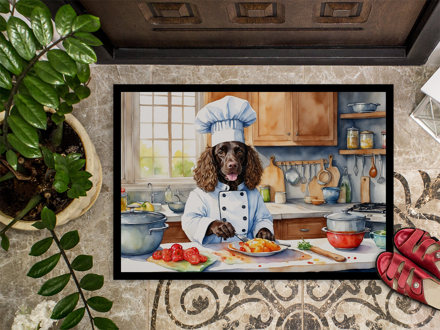 American Water Spaniel The Chef Doormat