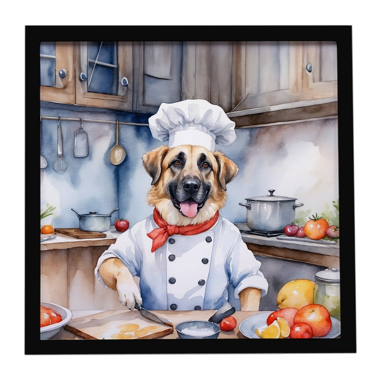 Buy this Anatolian Shepherd The Chef Framed Metal Print