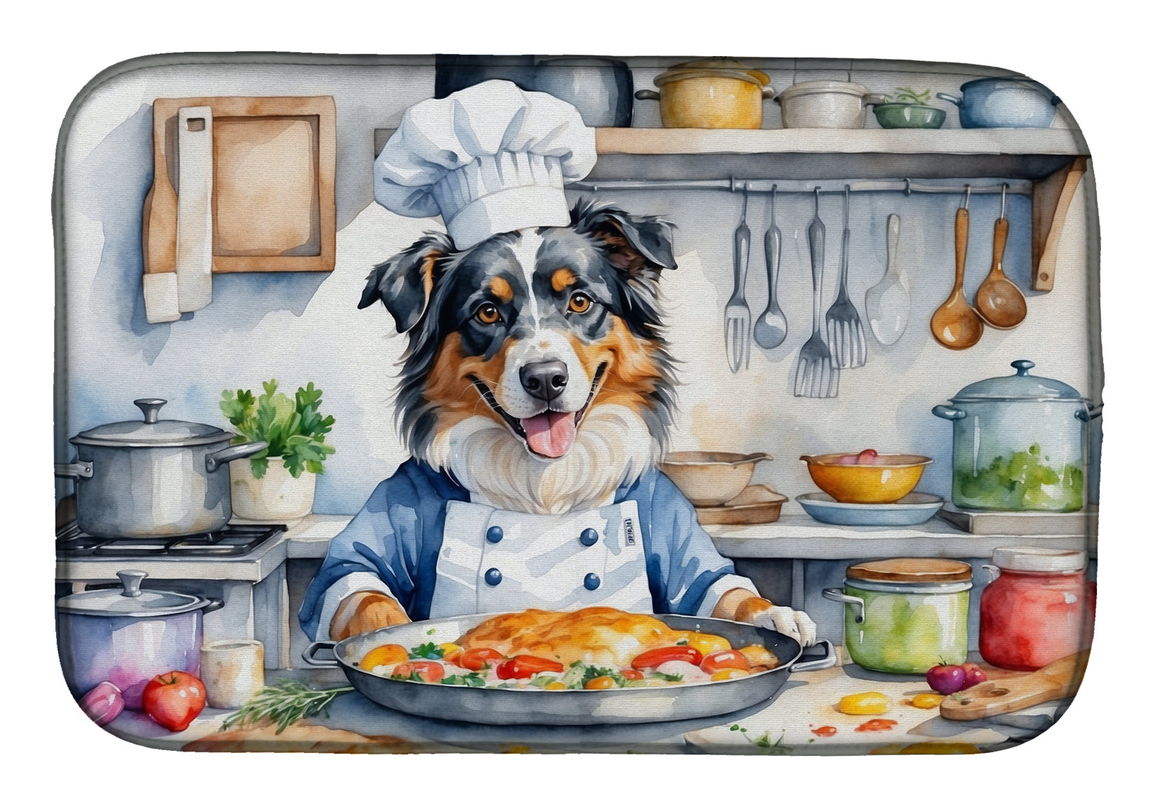 Buy this Australian Shepherd The Chef Dish Drying Mat