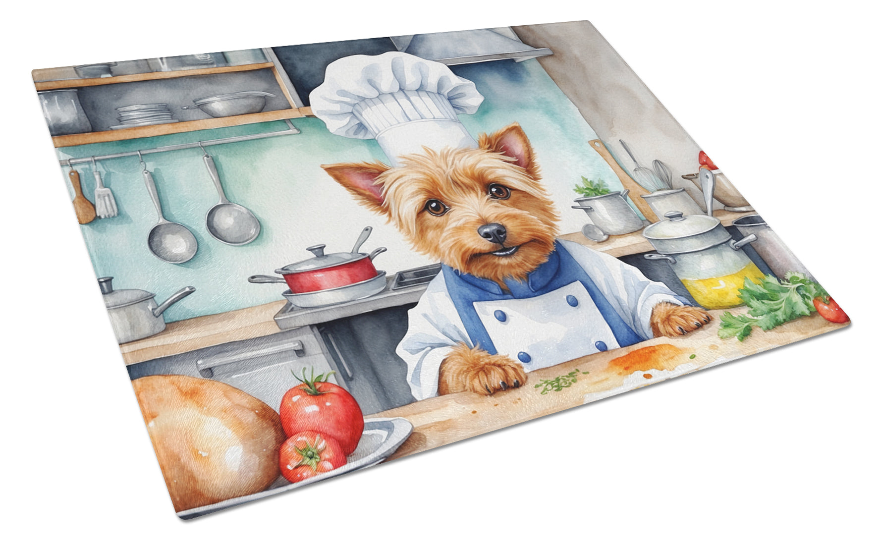 Buy this Australian Terrier The Chef Glass Cutting Board