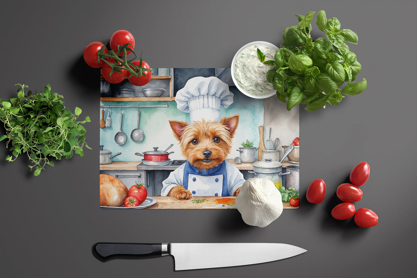 Australian Terrier The Chef Glass Cutting Board